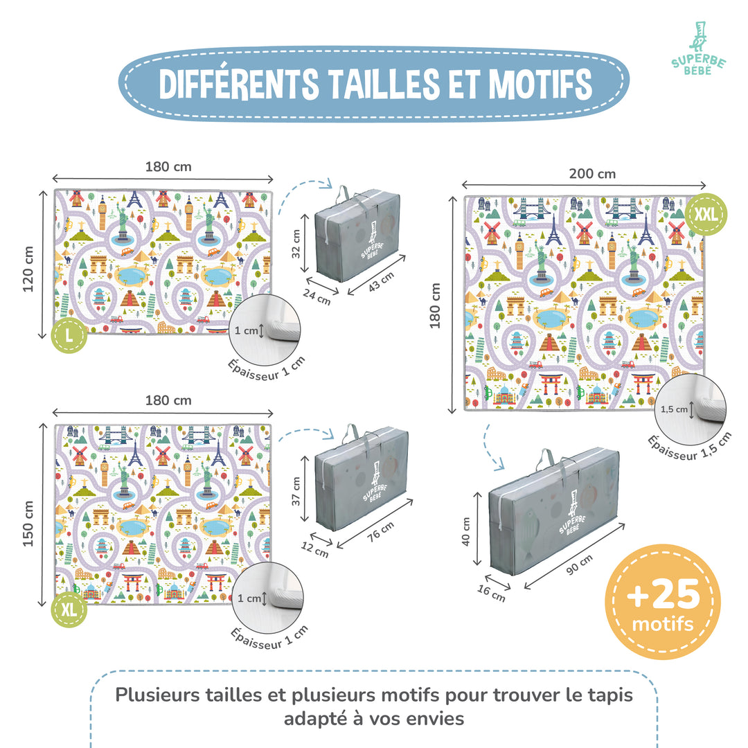 Tapis de Jeu en mousse, épais et pliable - Superbe Bébé#couleur_monuments