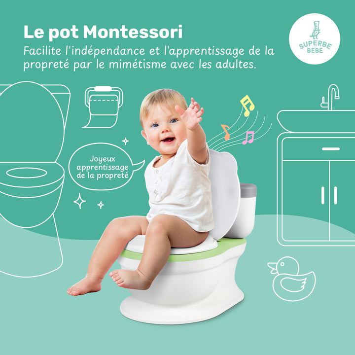 Pot bébé réaliste avec bruit de chasse#couleur_green