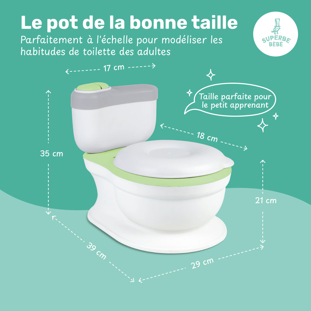 Pot bébé réaliste avec bruit de chasse#couleur_green