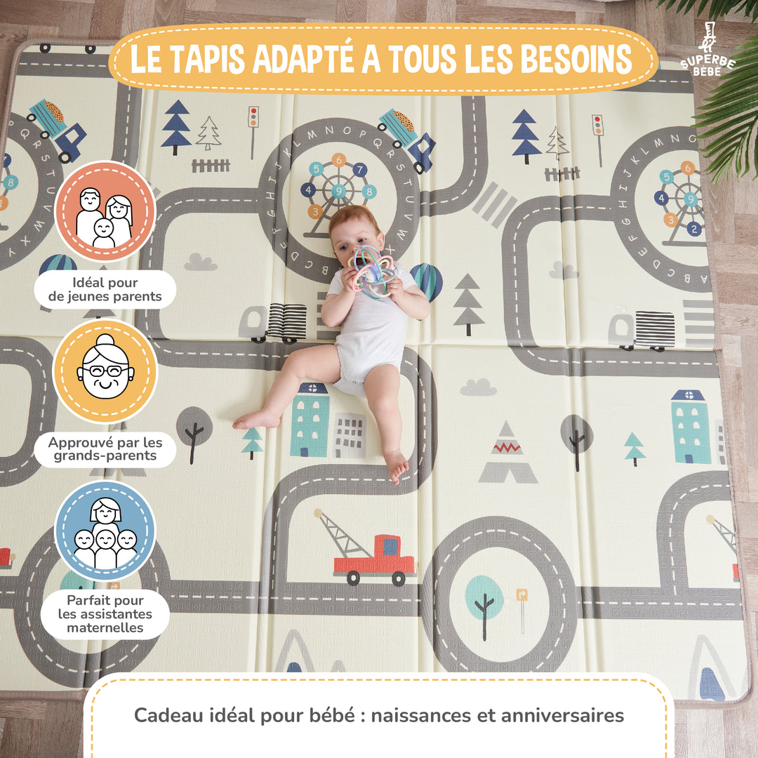 Tapis de Jeu en mousse, épais et pliable - Superbe Bébé#couleur_sea