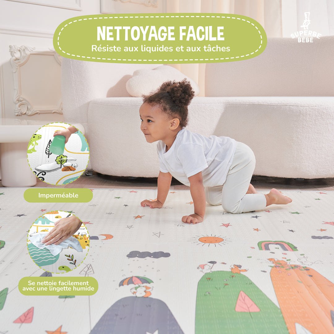 Tapis de Jeu en mousse, épais et pliable - Superbe Bébé#couleur_dino