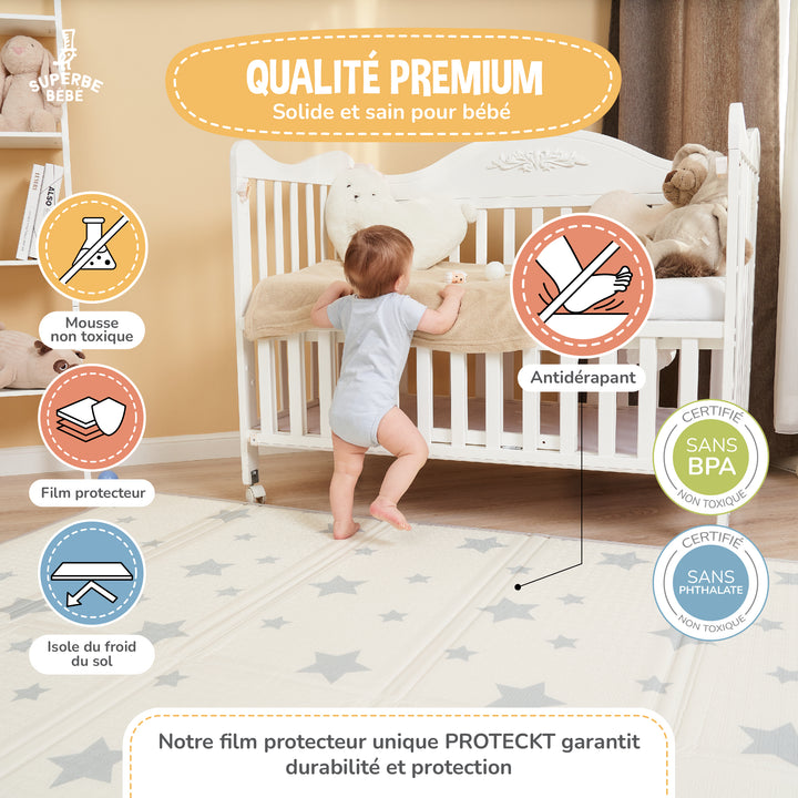 Tapis de Jeu en mousse, épais et pliable - Superbe Bébé#couleur_pink-panda