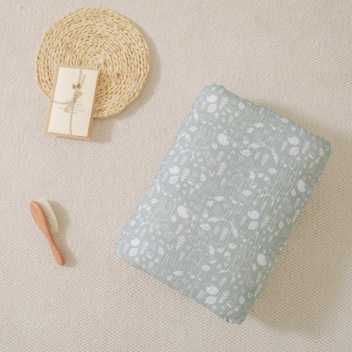Couverture enfant en mousseline et minky#couleur_woodland-animals