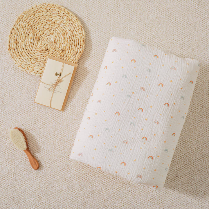 Couverture enfant en mousseline et minky#couleur_rainbow-friends