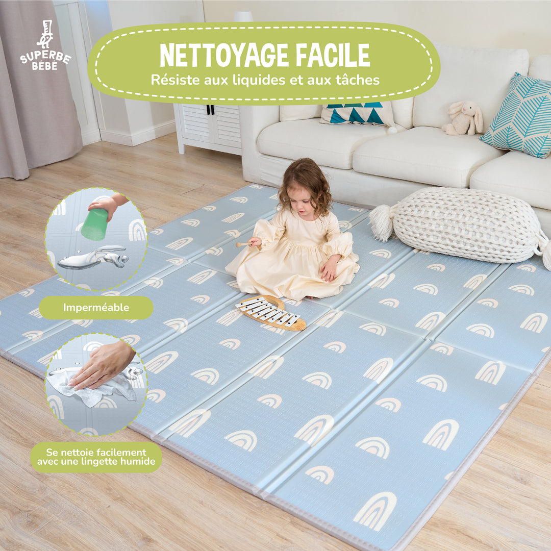 Tapis de Jeu en mousse, épais et pliable - Superbe Bébé#couleur_rainbow-sky