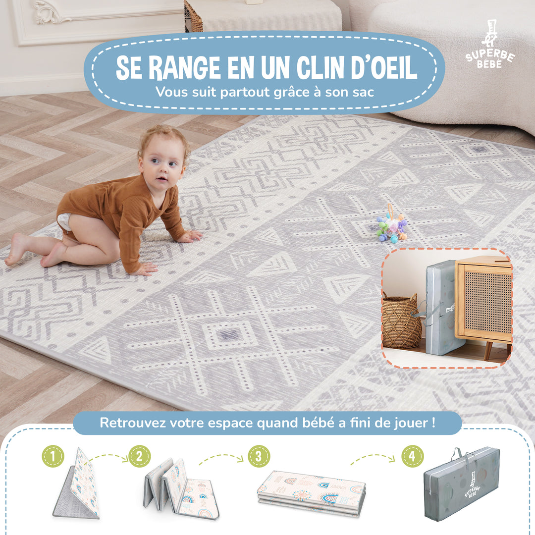 Tapis de Jeu en mousse, épais et pliable - Superbe Bébé#couleur_nordic