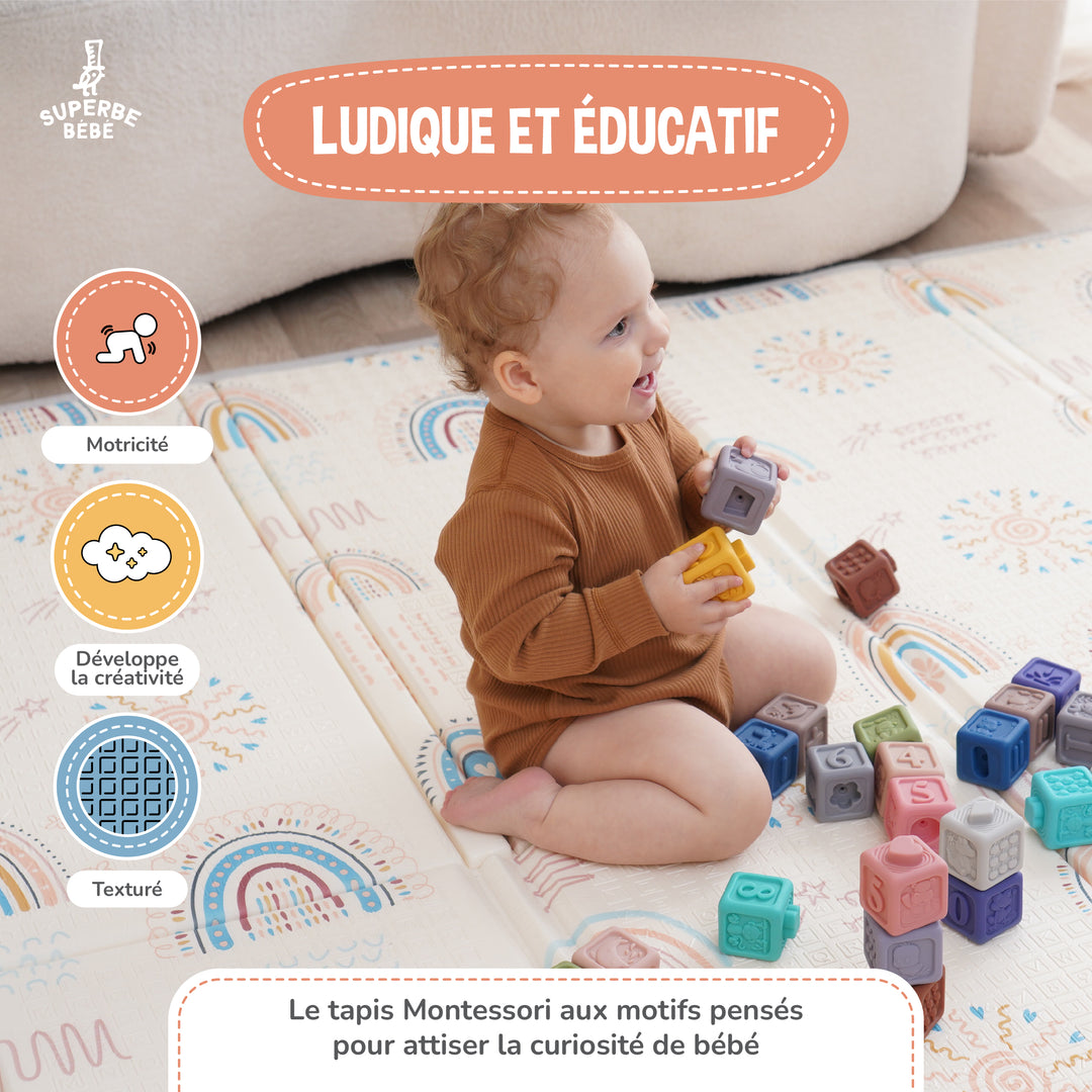 Tapis de Jeu en mousse, épais et pliable - Superbe Bébé#couleur_nordic