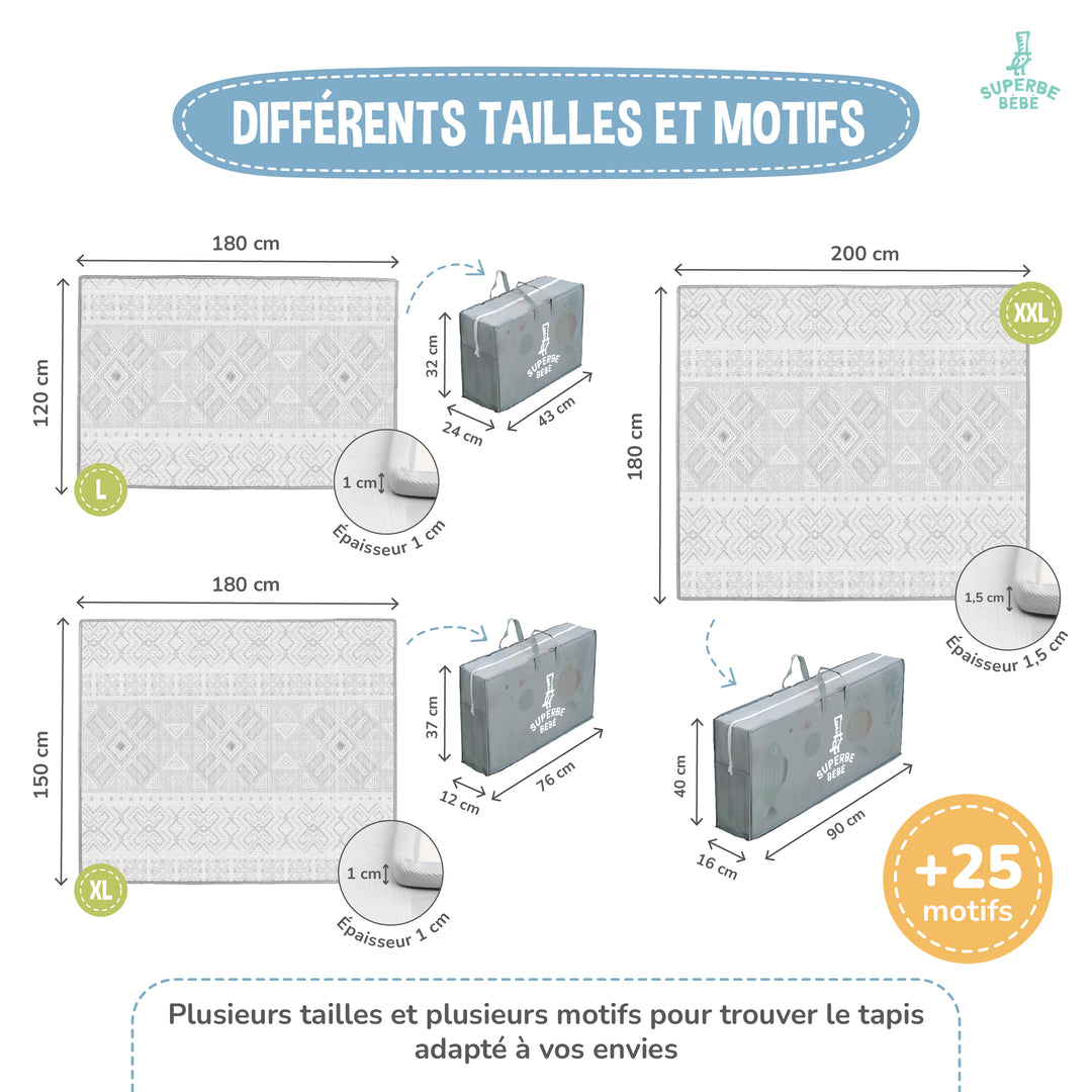 Tapis de Jeu en mousse, épais et pliable - Superbe Bébé#couleur_nordic