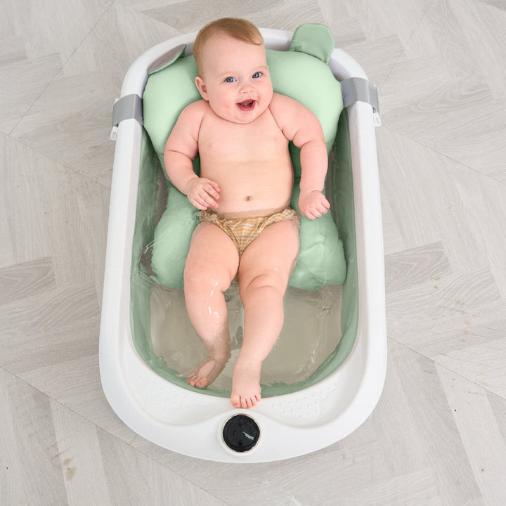 Baignoire bébé pliable - Thermomètre et coussin inclus#couleur_green