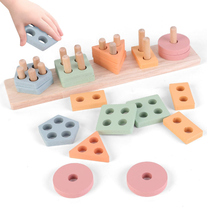 Blocs en bois à empiler - Jeu d'éveil