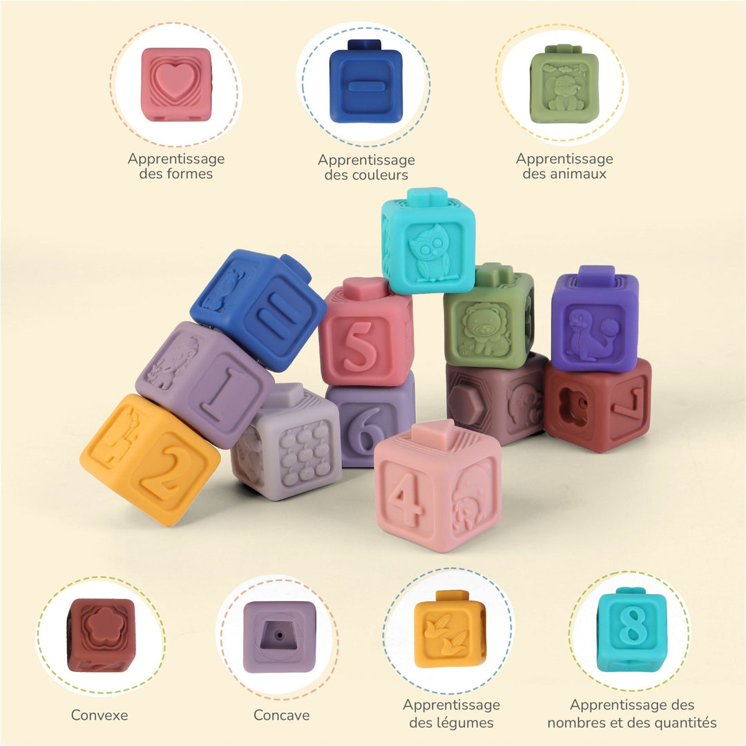 Cubes d'éveil à empiler avec son - Jeu d'éveil