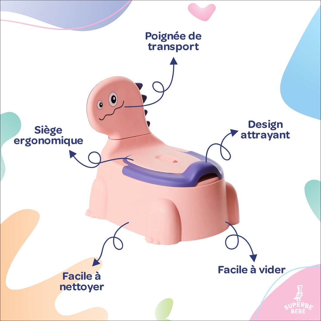 Pot bébé d'apprentissage de la propreté - DINO#couleur_pink