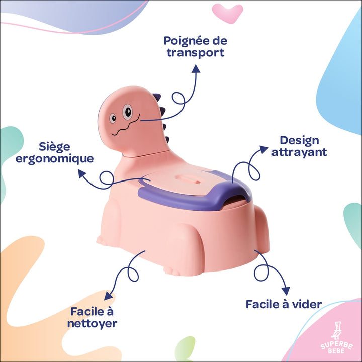 Pot bébé d'apprentissage de la propreté - DINO#couleur_pink