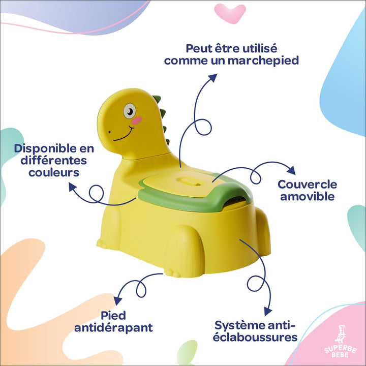 Pot bébé d'apprentissage de la propreté - DINO#couleur_yellow
