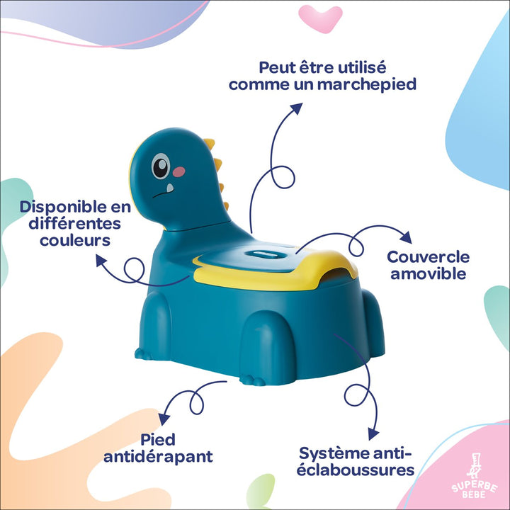 Pot bébé d'apprentissage de la propreté - DINO#couleur_blue