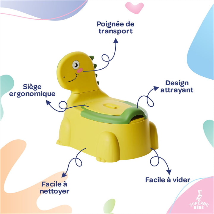 Pot bébé d'apprentissage de la propreté - DINO#couleur_yellow