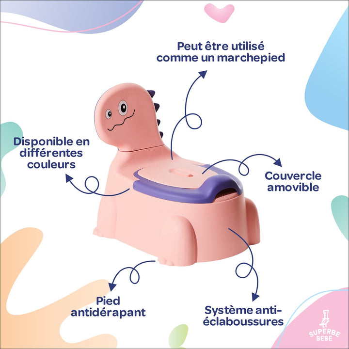 Pot bébé d'apprentissage de la propreté - DINO#couleur_pink