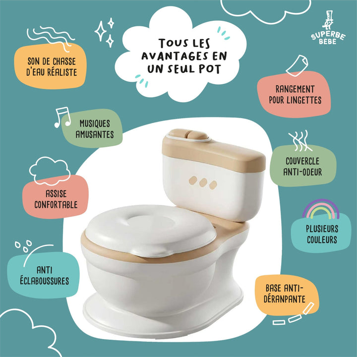 Pot bébé réaliste avec bruit de chasse#couleur_brown