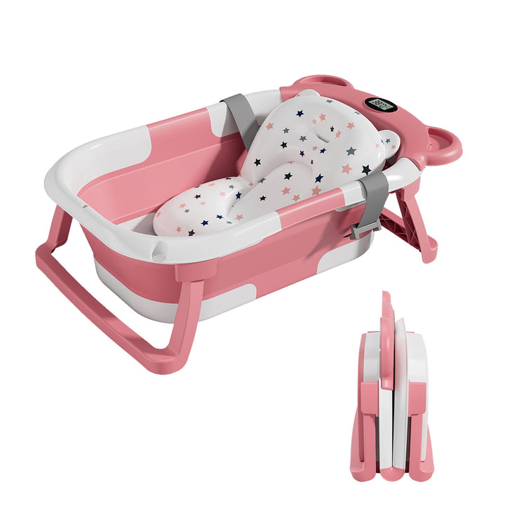 Baignoire bébé pliable compacte BEAR – Coussin & thermomètre inclus