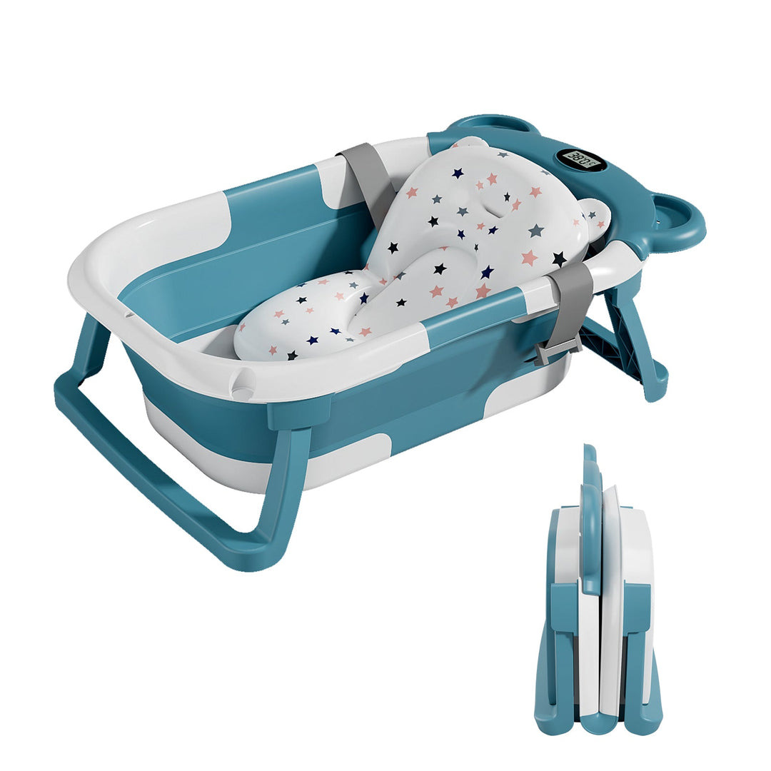 Baignoire bébé pliable compacte BEAR – Coussin & thermomètre inclus