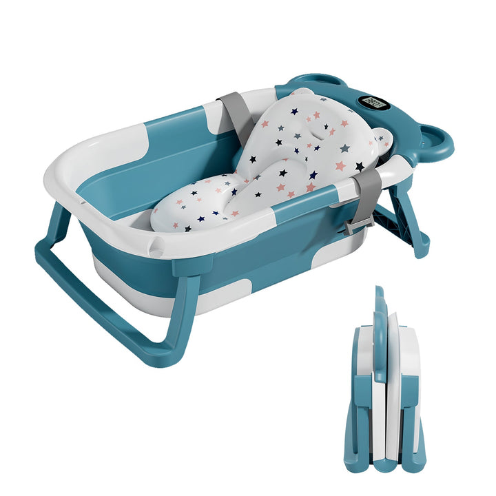 Baignoire bébé pliable compacte BEAR – Coussin & thermomètre inclus
