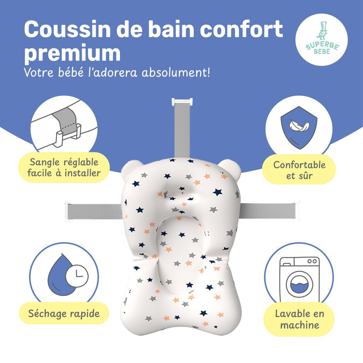 Baignoire bébé pliable - Thermomètre et coussin inclus - BEAR#couleur_blue