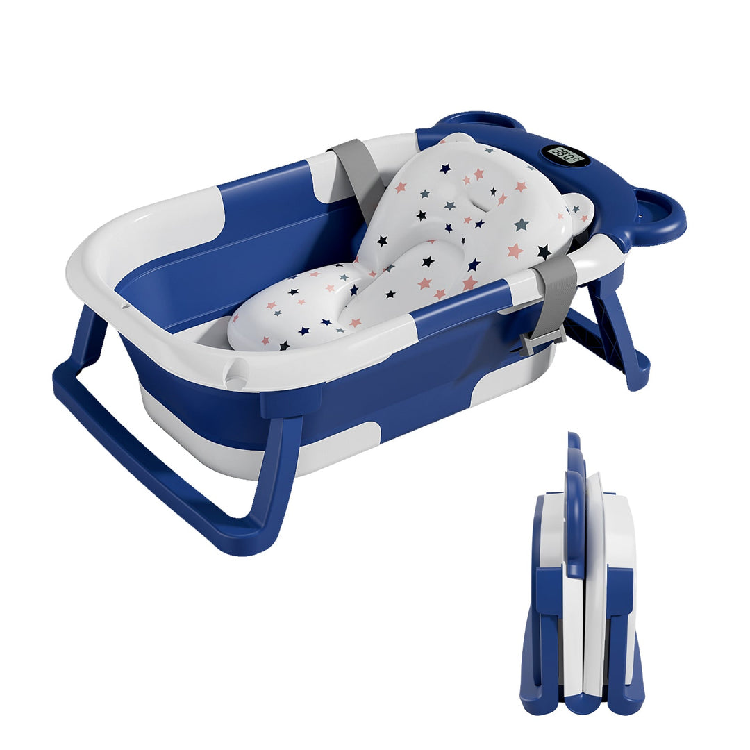 Baignoire bébé pliable - Thermomètre et coussin inclus - BEAR#couleur_blue